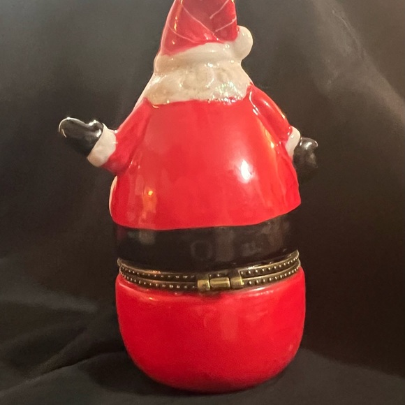 Pier 1 Santa Claus Ceramic Hinged Trinket Box with Christmas Present - Picture 7 of 15